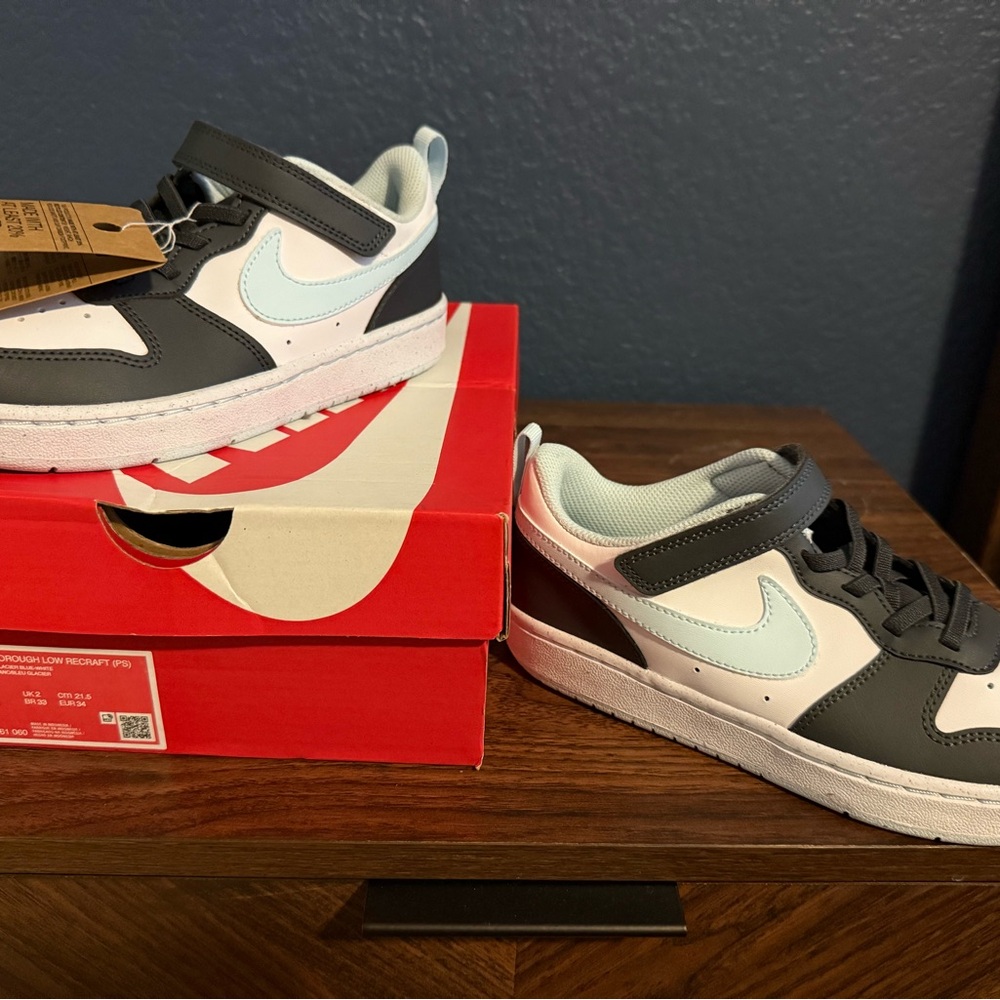 Nike Kids' Dark Gray and White Sneakers